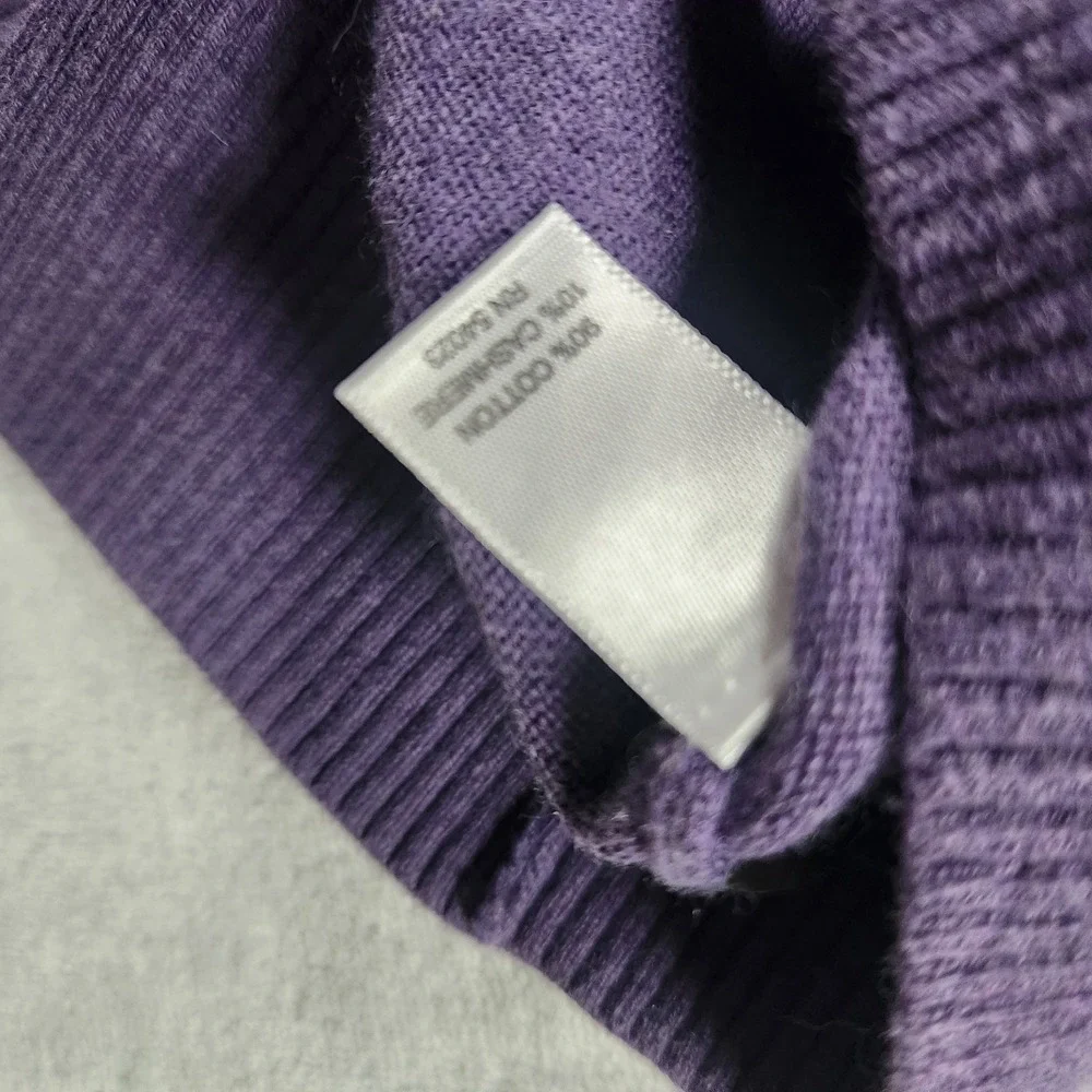 Banana Republic Sweater Mens‎ Medium Purple Cotton Cashmere Henley Pullover